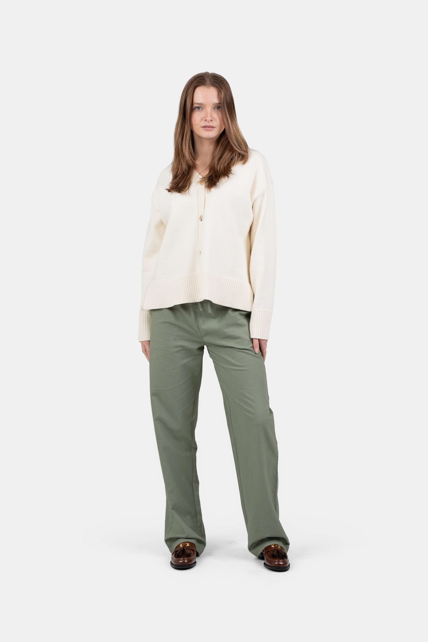 Heavyweight Hørbukser Højtaljede Army | Skagen-clothing.dk